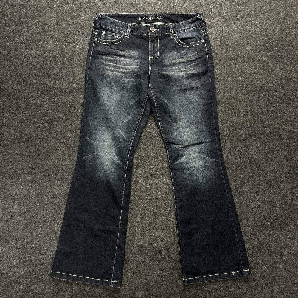 Maurices Straight Leg Dark Wash Blue Jeans Women's Size 11/12-R Stretch Denim